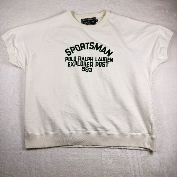 Vintage Polo Sport Ralph Lauren Sportsman Explorer Short Sleeve Sweatshirt XXL - Picture 1 of 6